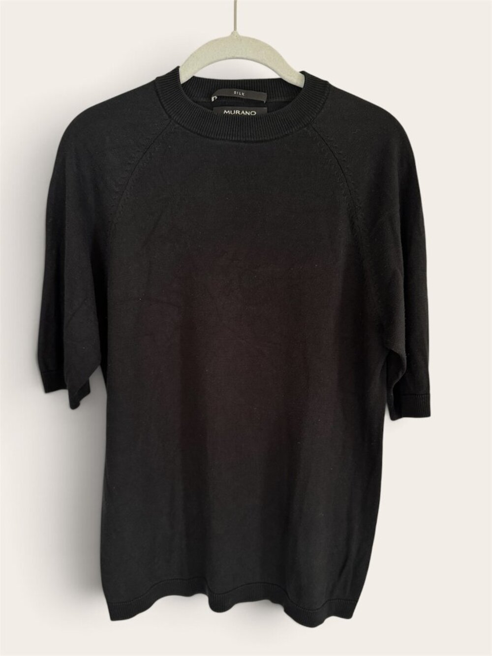 Murano Silk Women's Sweater Tee in Small - Black, 100% silk
